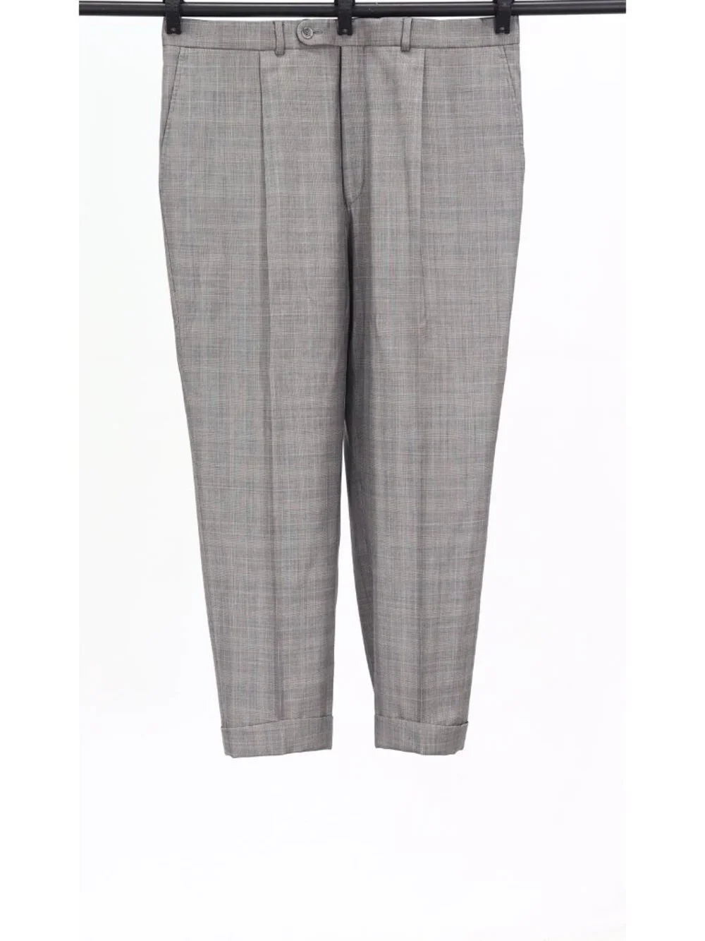 Jack Victor 44R 38x28 Gray Full Suit 3-Button Check R927